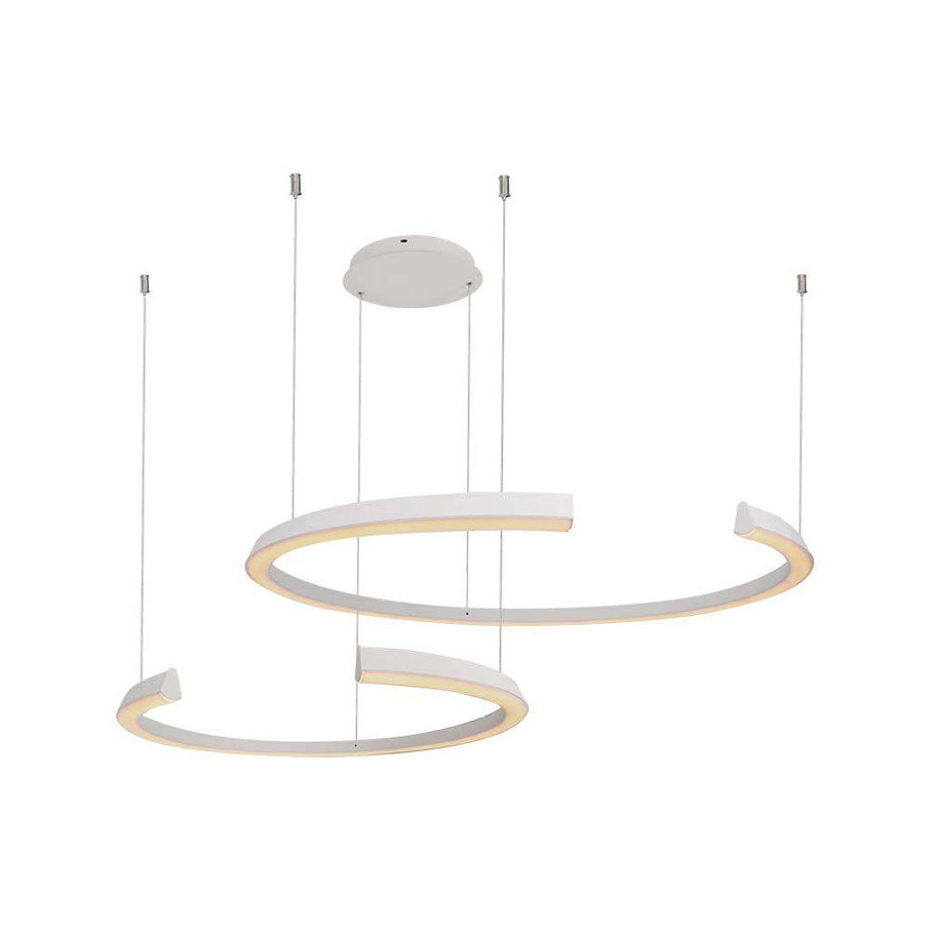 V-TAC Lampadario LED a Sospensione con 2 Mezzaluna 48W in Metallo Colore Bianco 4000K Triac Dimmerabile V-TAC Lampadario LED a Sospensione con 2 Mezzaluna 48W in Metallo Colore Bianco 4000K Triac Dimmerabile